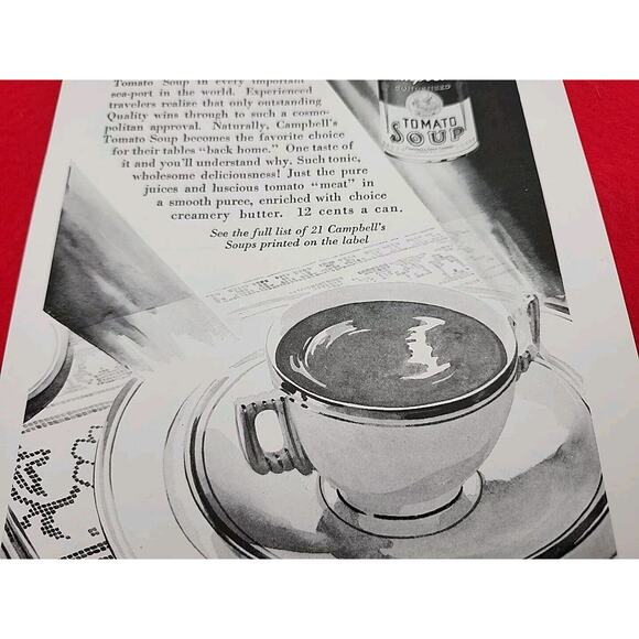 VTG 1929 Campbell's "Vegetable Soup Ideal for the Children" Ephemera Print Ad - Picture 3 of 4